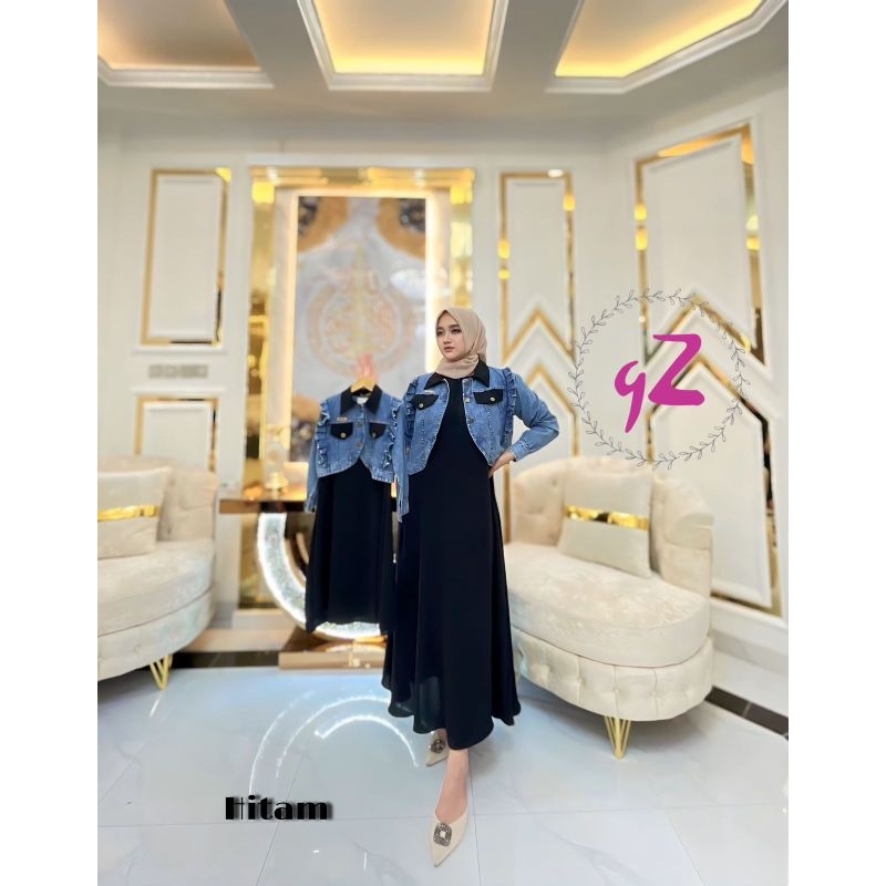 Dress jaket jeans couple ibu dan anak ORI Gwenza
