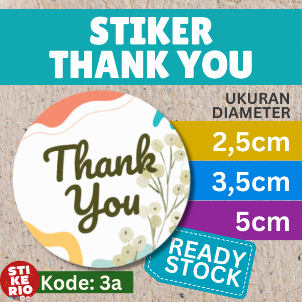 

Stiker Thank You | Stiker Label Terima Kasih | uk. 2,5cm 3,5cm 5cm -3a