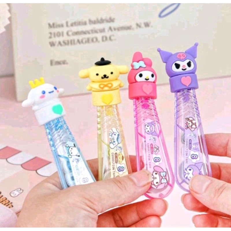 

Correction tape Sanrio / Tipex kertas Tipe X pita Kuromi Melody Cinnamoroll Pompopurin