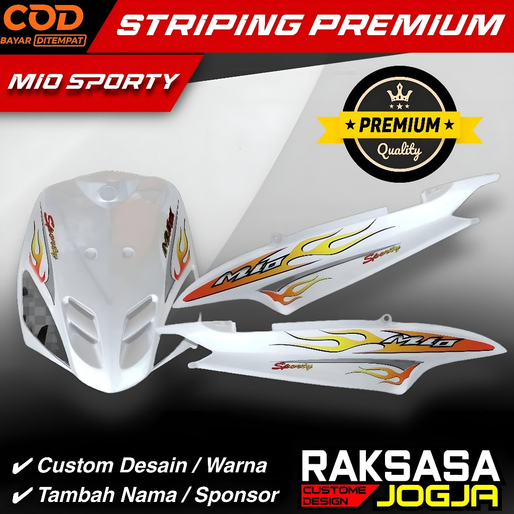 STRIPING CUSTOM MIO SPORTY VINIL DAN TRANSPARANT KUALITAS PREMIUM BONUS STIKER  / STICKER VINYL TRAN
