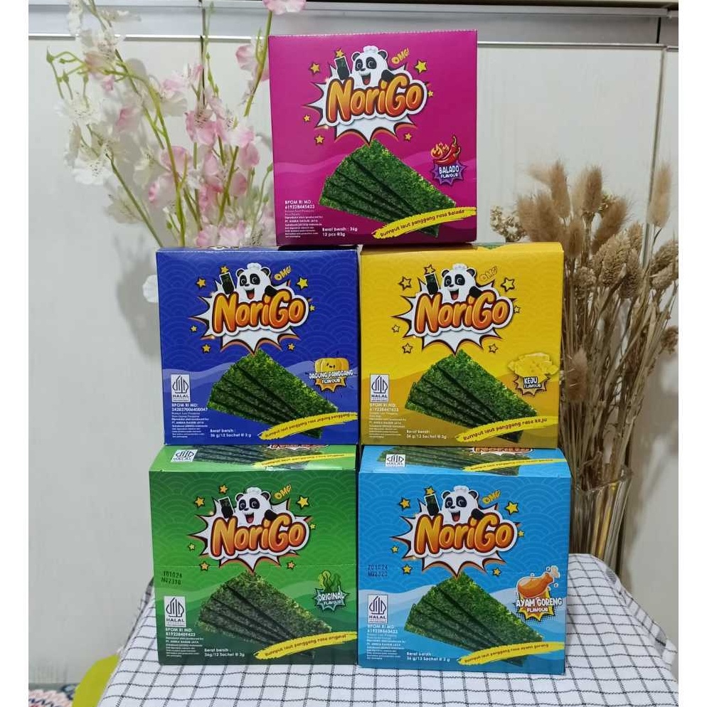 

BEST SELLER Norigo Rumput Laut Sachet 3gr 1 BOX isi 12 pcs All Variant