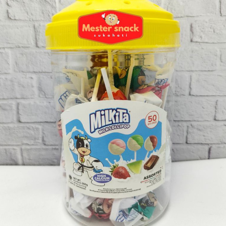 

READY STOK Permen Milkita Lollipop Toples 1 toples isi 5 pcs