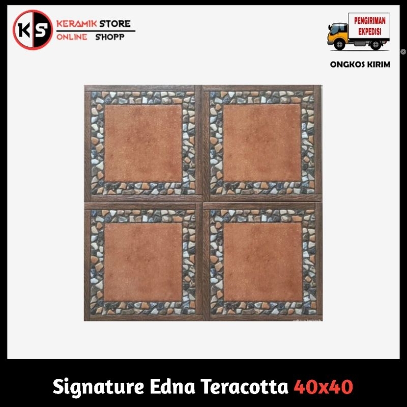 Keramik 40x40 keramik lantai 40x40 kasar edna teracotta signature