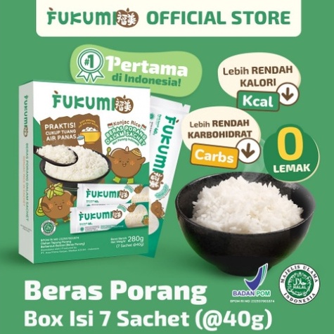 

READY STOK FUKUMI Beras Porang Box Sachet ShiratakiKonjac Rice beras diet beras rendah kalori