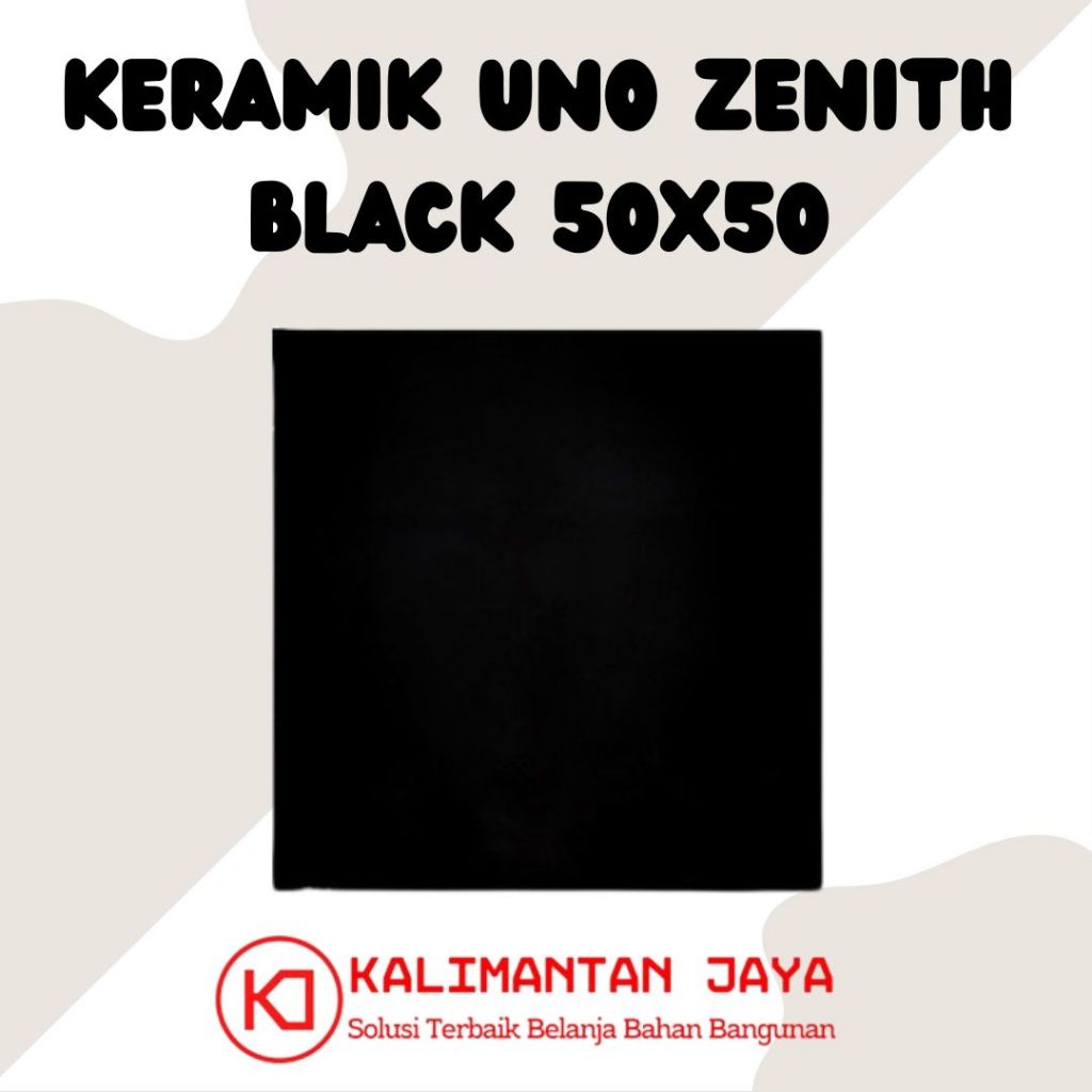 KERAMIK UNO 50 X 50 ZENITH BLACK / KERAMIK LANTAI HITAM POLOS GLOSSY