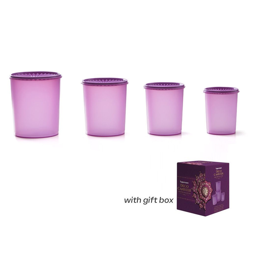 Tupperware Deco Canister Set Ungu 4pcs