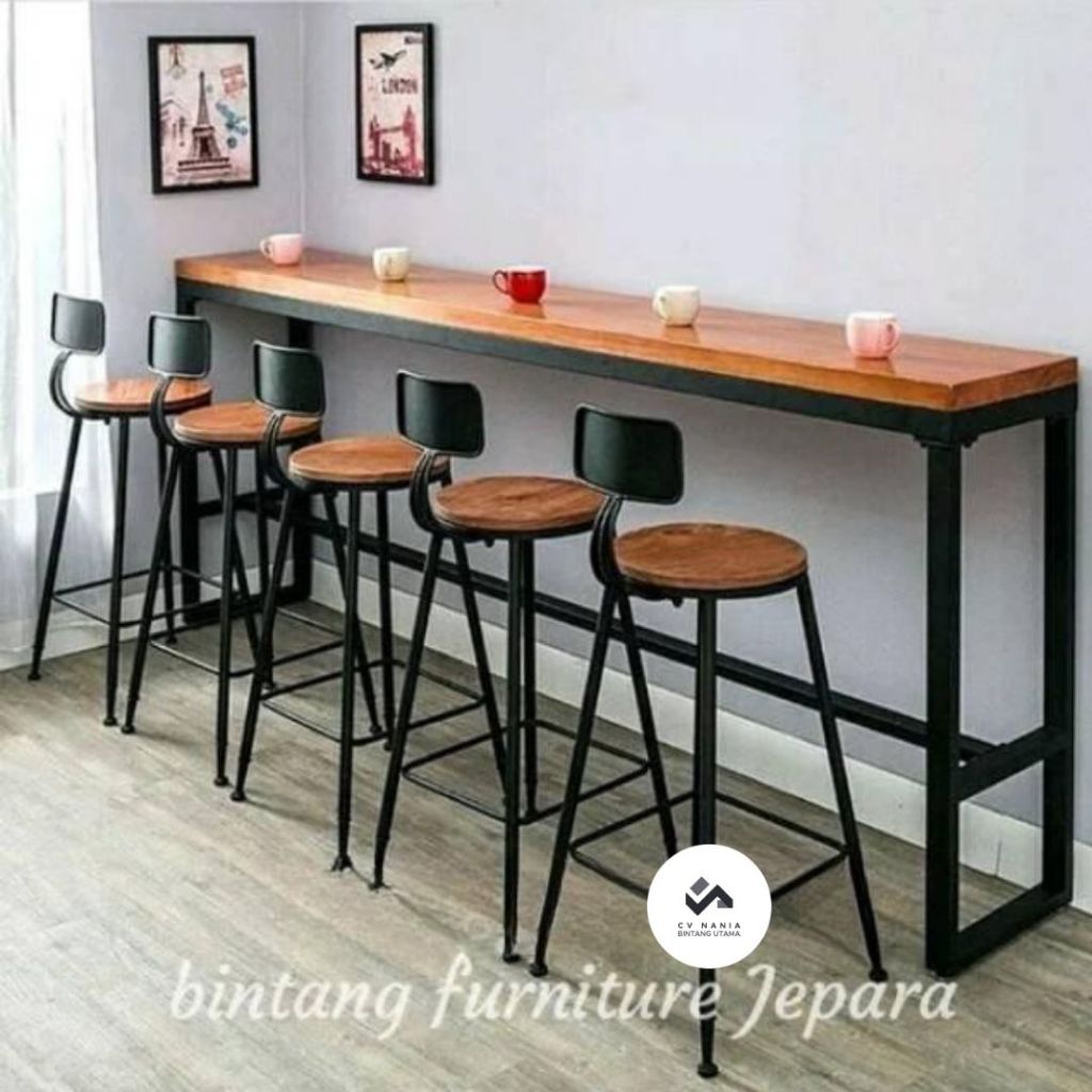 Meja kursi cafe kaki besi