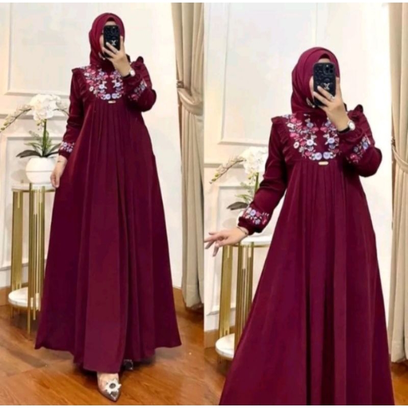 Gamis Bordir Crinkle