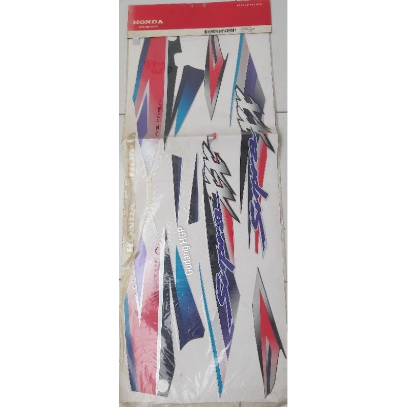 Stripe L & R Set Purple Silver Sticker Body Honda Supra XX 871X0-KEV-620ZB Ori Honda Genuine Parts