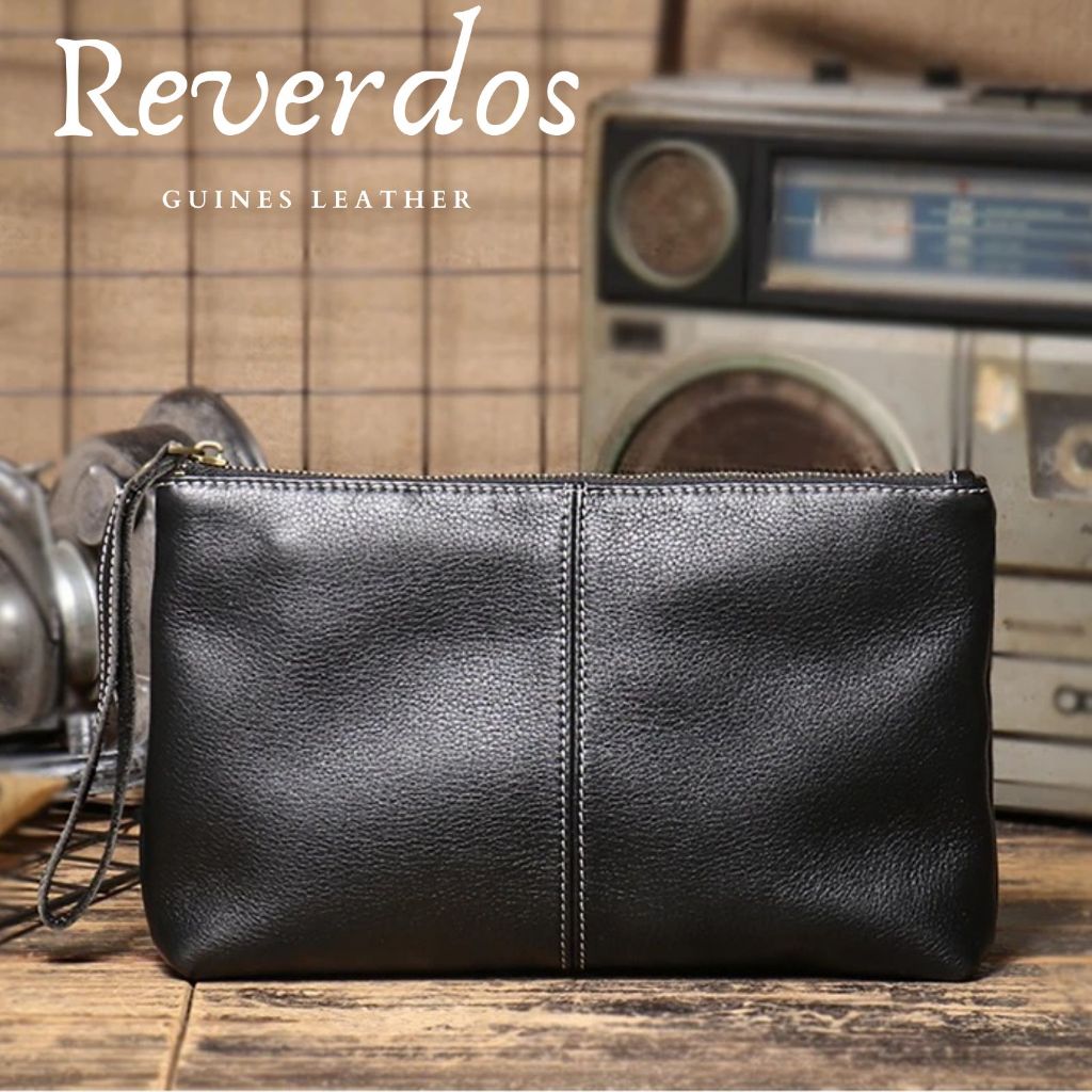 Tas Clutch Kasual Pria Kulit Sapi Asli - Tas Kulit Dompet Ponsel Pria Wanita Tas Tangan Amplop