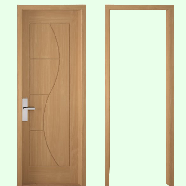 1 Set Kusen + Daun Pintu Jati Jatiwarna Wood Minimalis JW001B