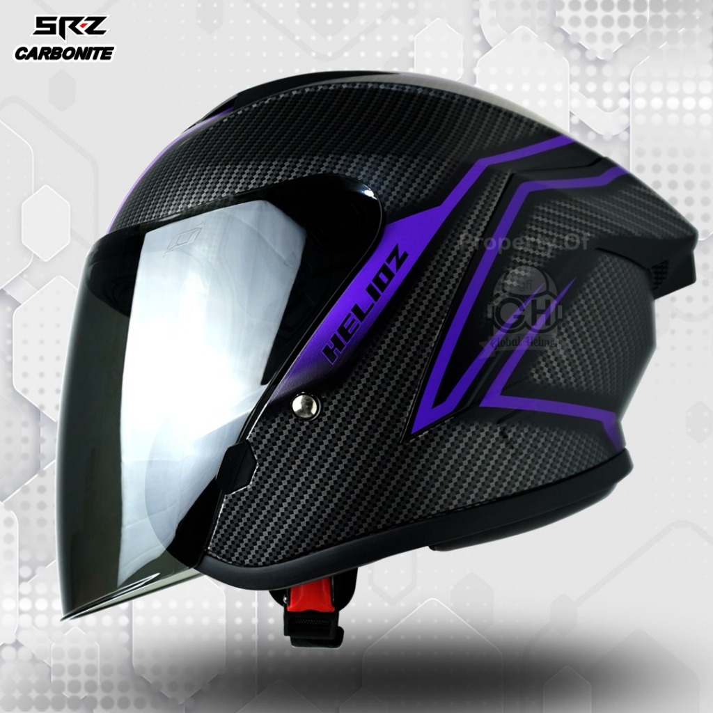 Helm Srz Helioz Carbon Black Purple Doff Stabilo Carbonite Original