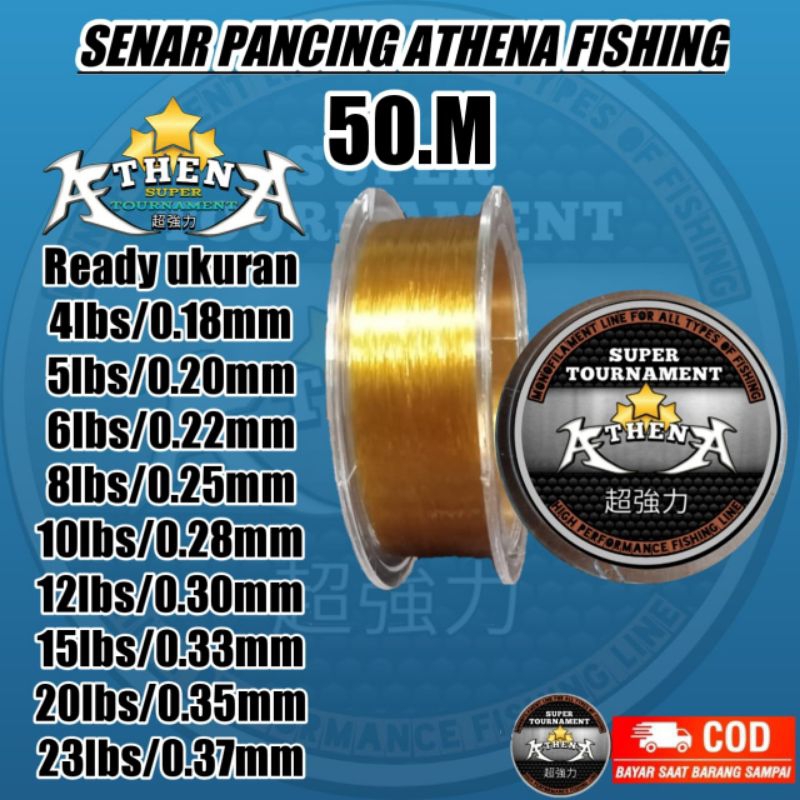 senar pancing super kuat 50m senar pancing kecil kuat 50 kg senar pancing athena