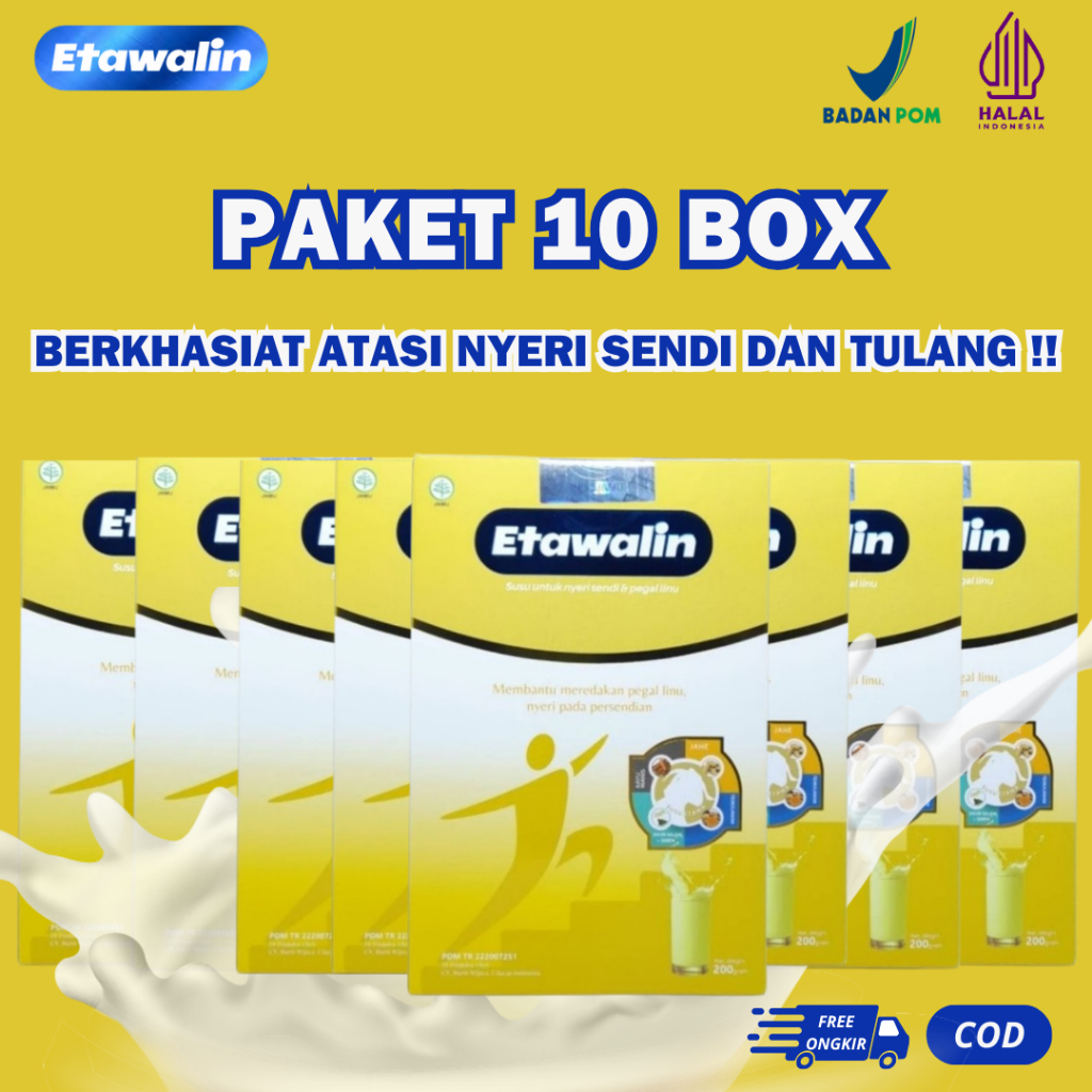 

BIG SALE 11.11 Paket 10 Box Susu Etawalin 3x Lebih Berkhasiat Atasi Nyeri Sendi Asam Urat Rematik Dan Kesehatan Tulang