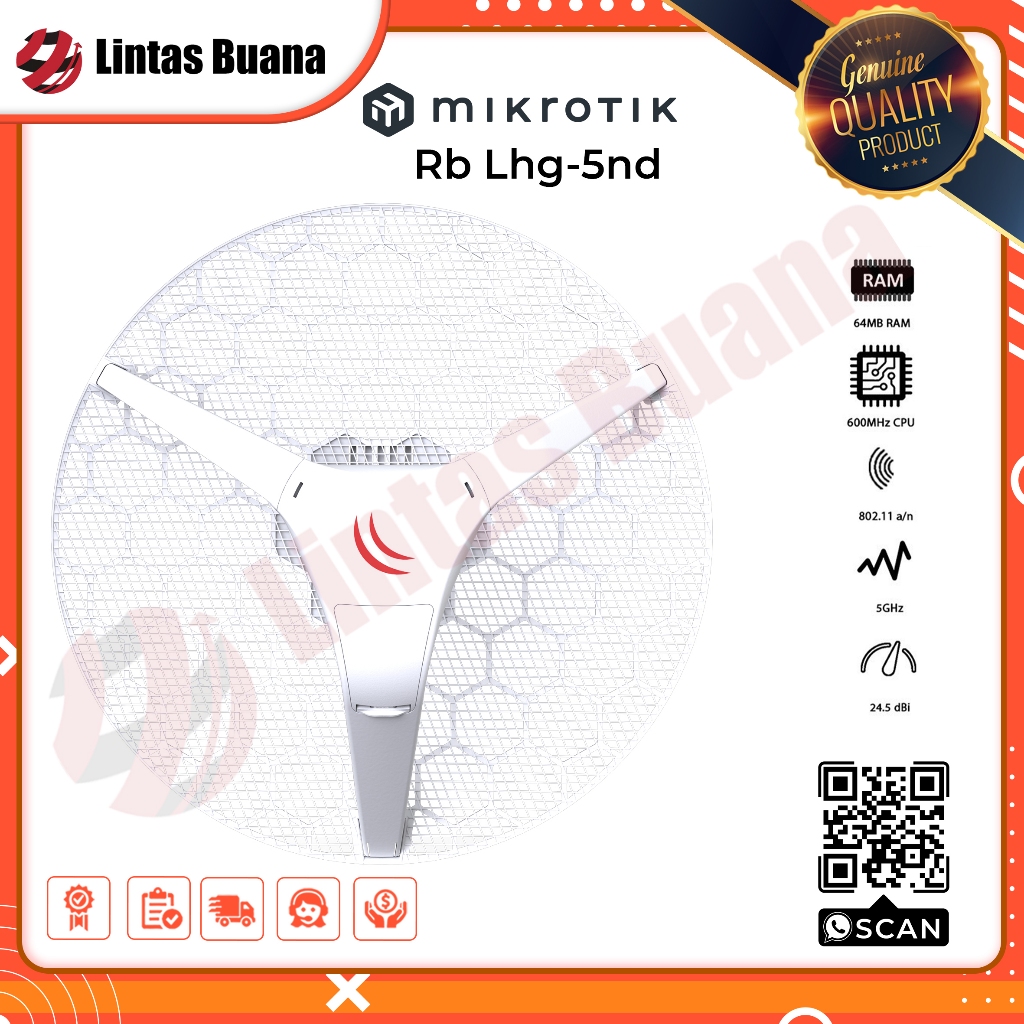 Mikrotik RBLHG-5nD RB LHG-5nD Embedded 5Ghz LHG 5nD / Mikrotik Rblhg-5nd / Rb Lhg-5nd