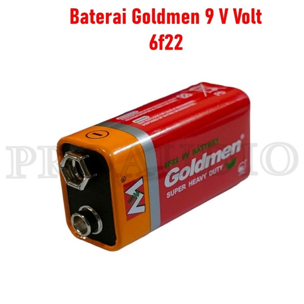 Baterai Goldmen 9V Baterai Kotak 9 Volt 6F22 Baterai kotak 9Volt 6F-22 ORIGINAL MURAH MERIAH TERMURA