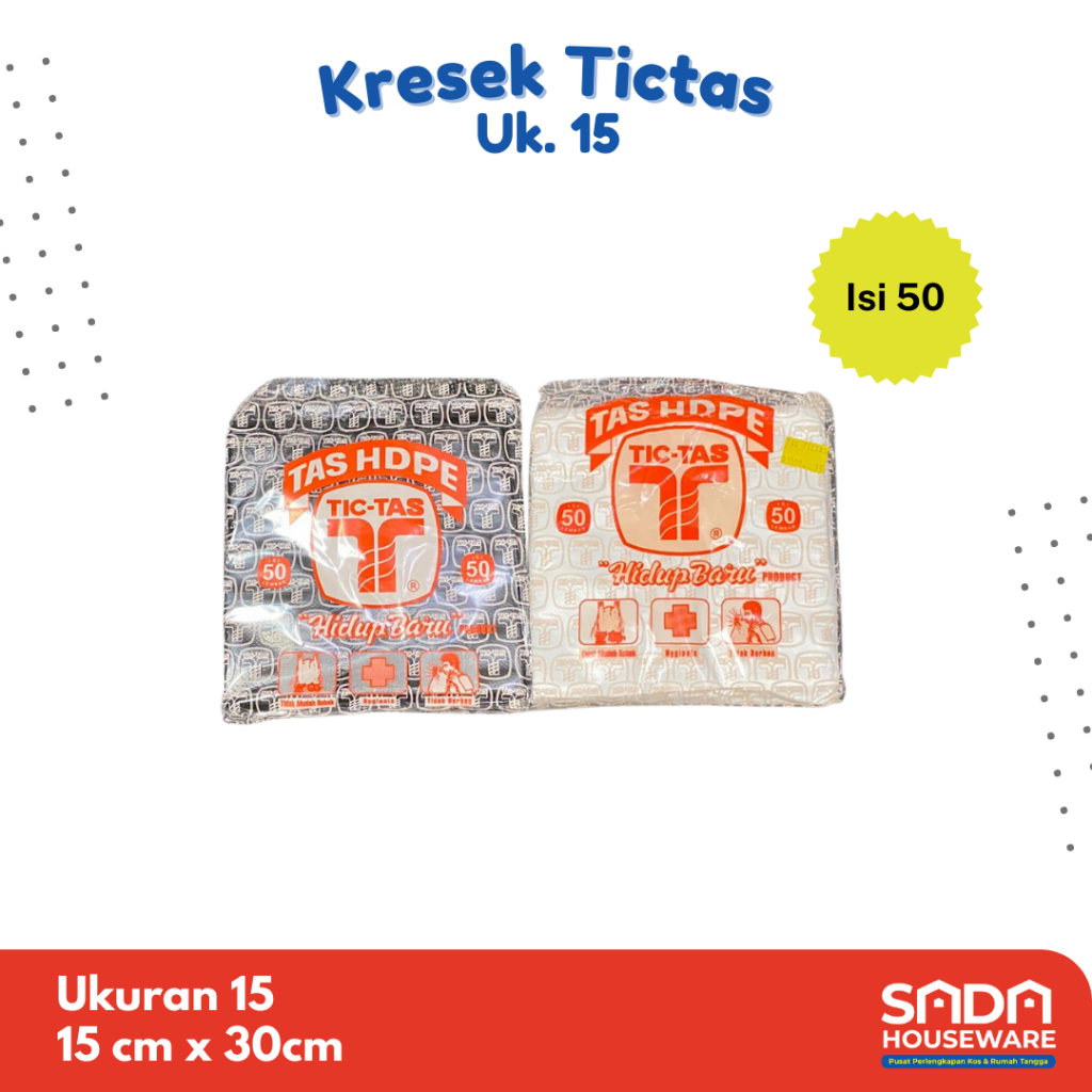 [ISI 50pcs] Kantong kresek / Kantong kresek tic-tas / kantong kresek hitam / kantong kresek putih / 