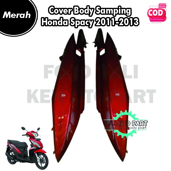 Sepasang Cover Body Samping Belakang Honda Spacy Karbu 2011-2013 Merah