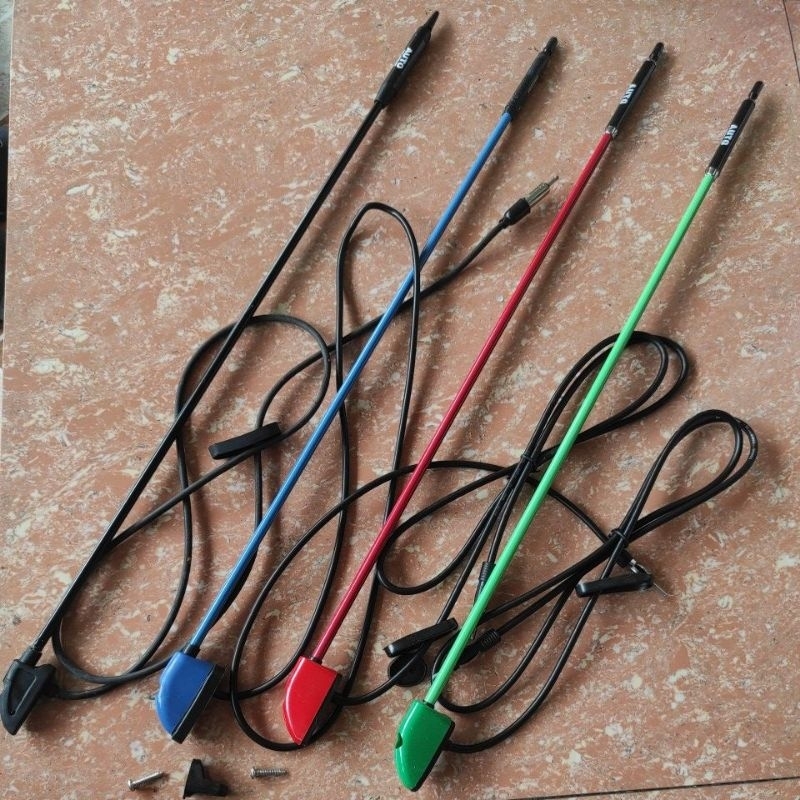 antena radio tape mobil am fm plus kabel universal hitam merah biru hijau chrome crome kijang grand 