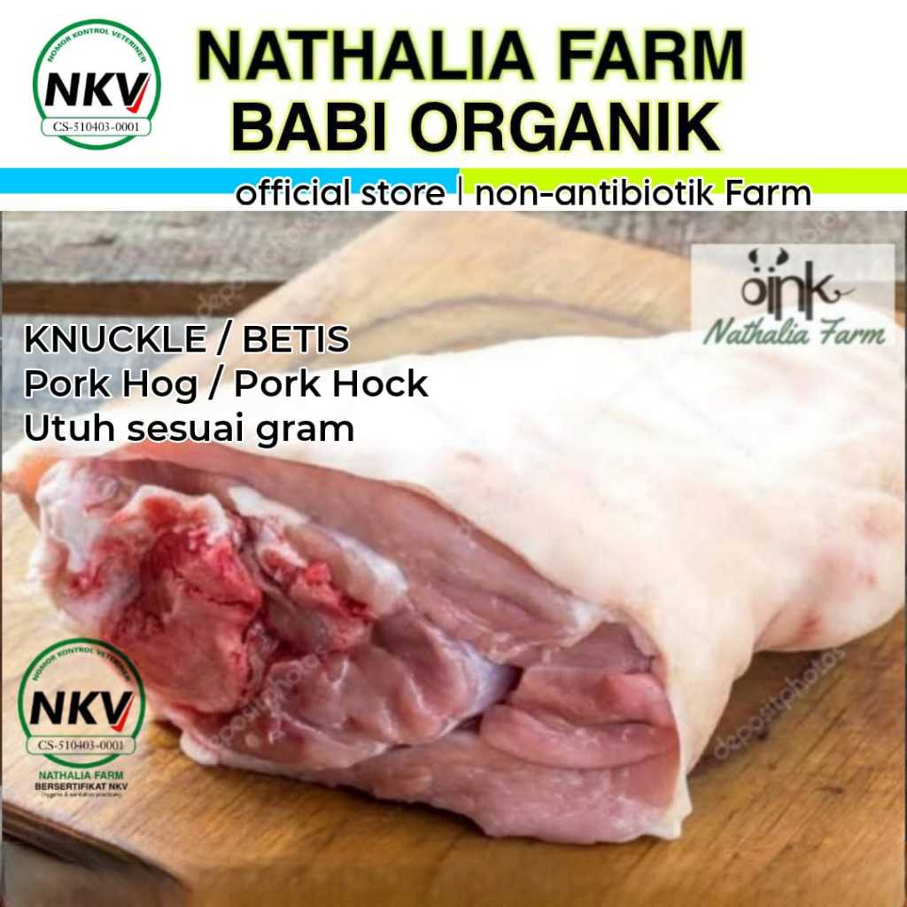 

BETIS potong KNUCKLE / 1 KG - Babi Organik Nathalia Farm - Babi Import peternakan di Indonesia - pork shank pork hock pork knuckle
