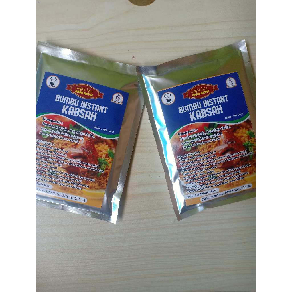 

Baba Nayef Bumbu Kebuli Instant Kabsah 100 Gram Praktis Aman Mudah Enak Lezat Tinggal Tuang Halal