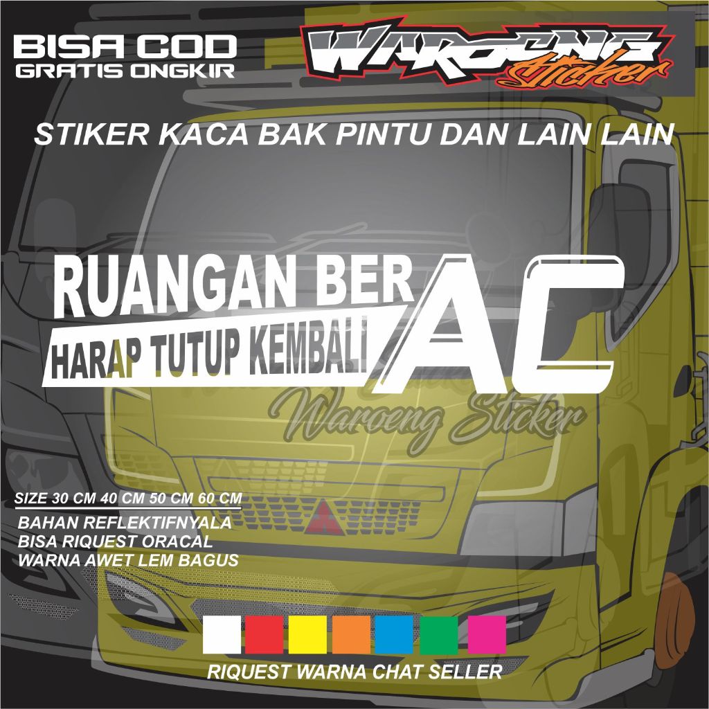 RUANG BER AC STICKER STRIP KACA MOBIL TRUK DAN PICK UP REFLECTIVE "" UNTUK MITSUBISHI CANTER FUSO L3
