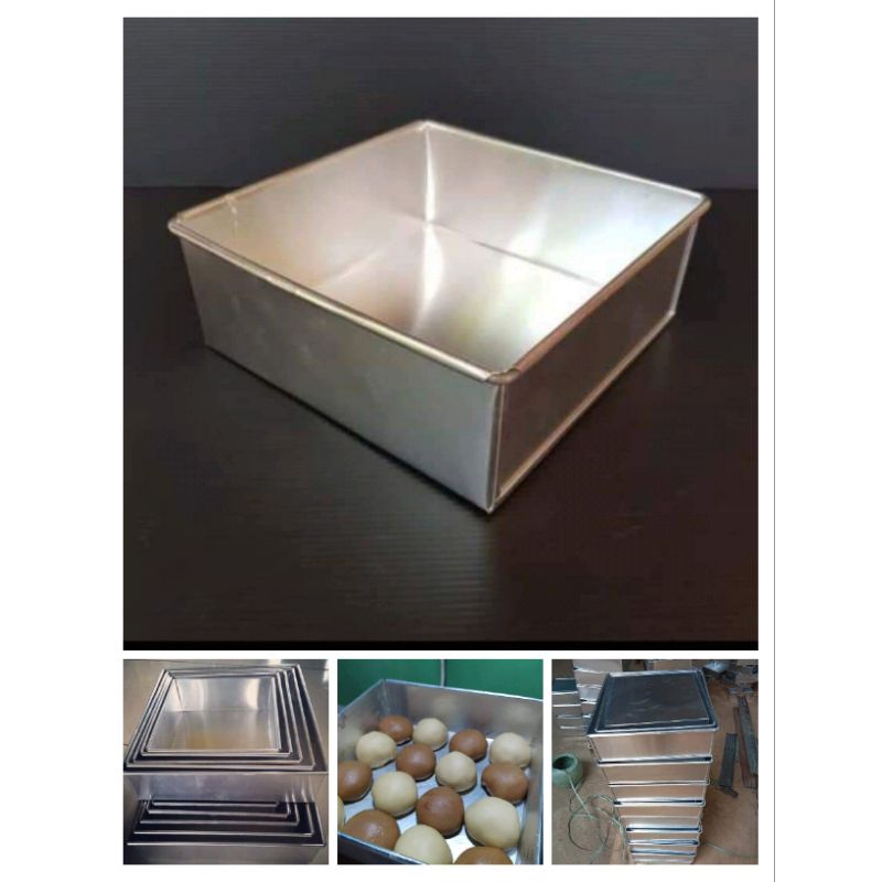 Loyang Kotak Tebal 18x18 20x20 22x22 cm / Loyang Bolu / Loyang Bolu gulung / Nampan Loyang Bolu