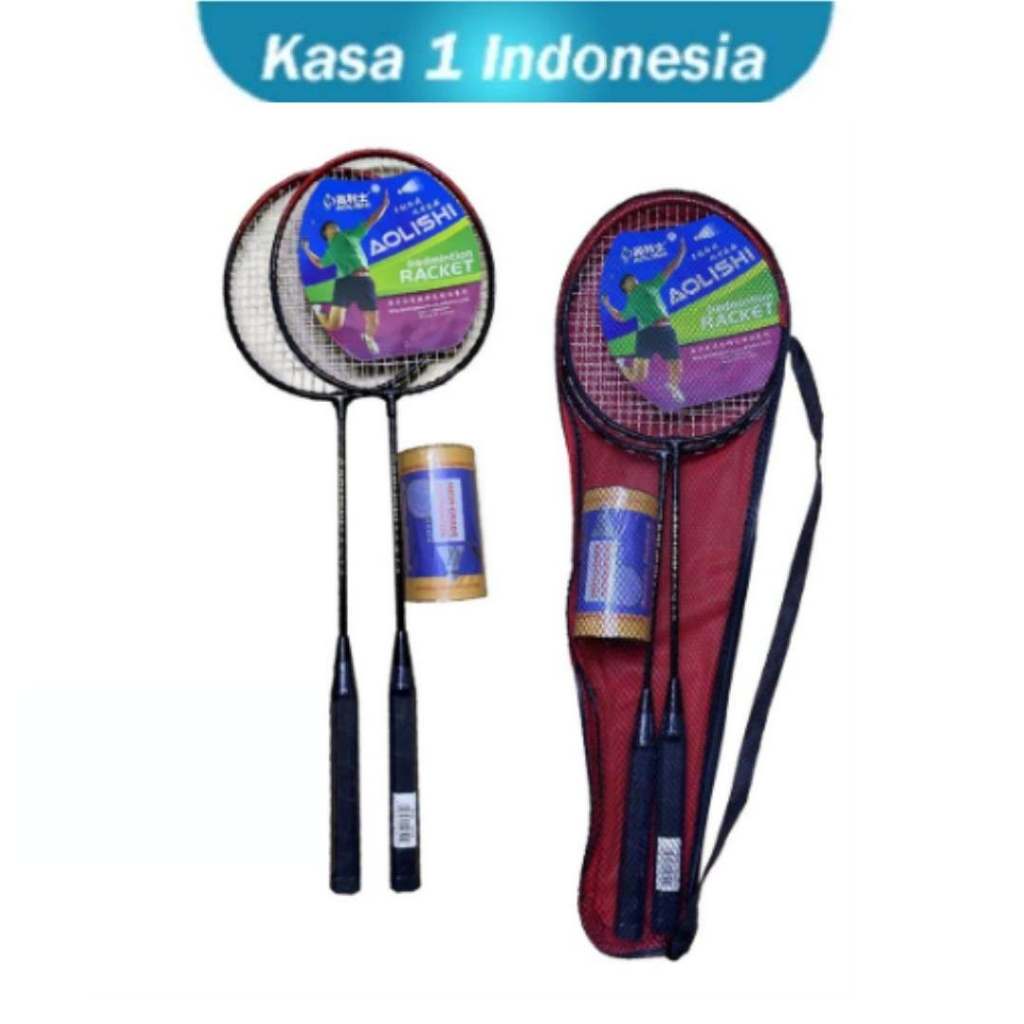 Raket Badminton Set Anak SD Tanggung Isi 2 Bonus Tas Bulu Tangkis