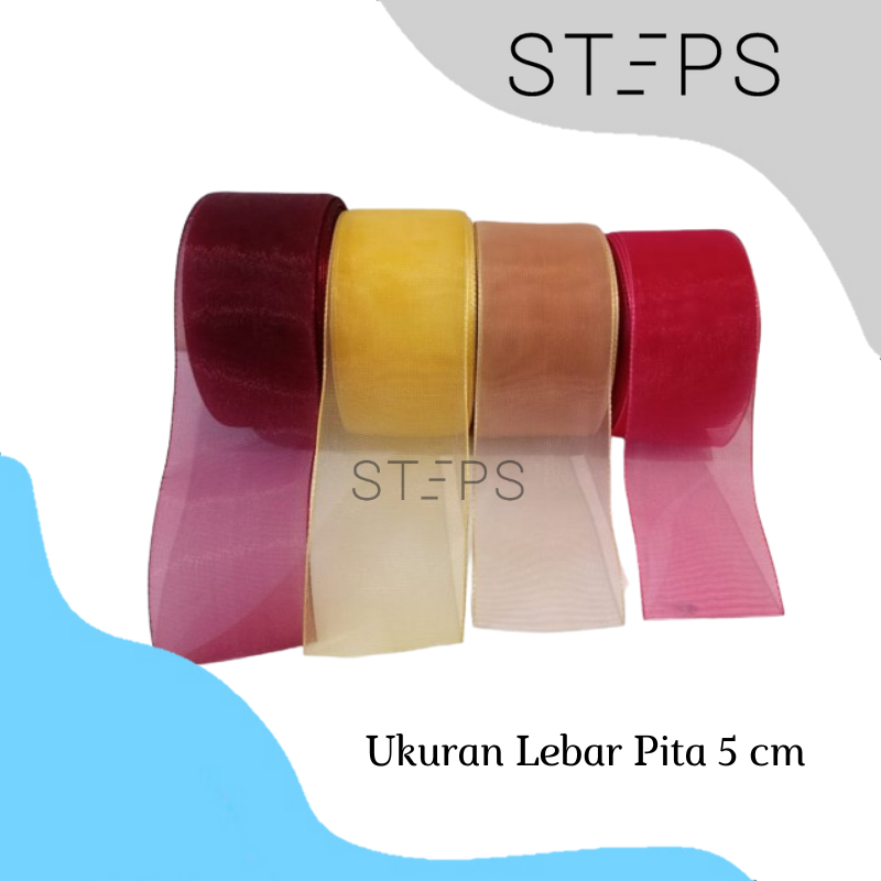 

(JUAL PER METER) PITA ORGANDI 5 CM / PITA POLOS / HIASAN KADO / PARCEL / HAMPERS / CRAFT PITA / BOUQET PITA