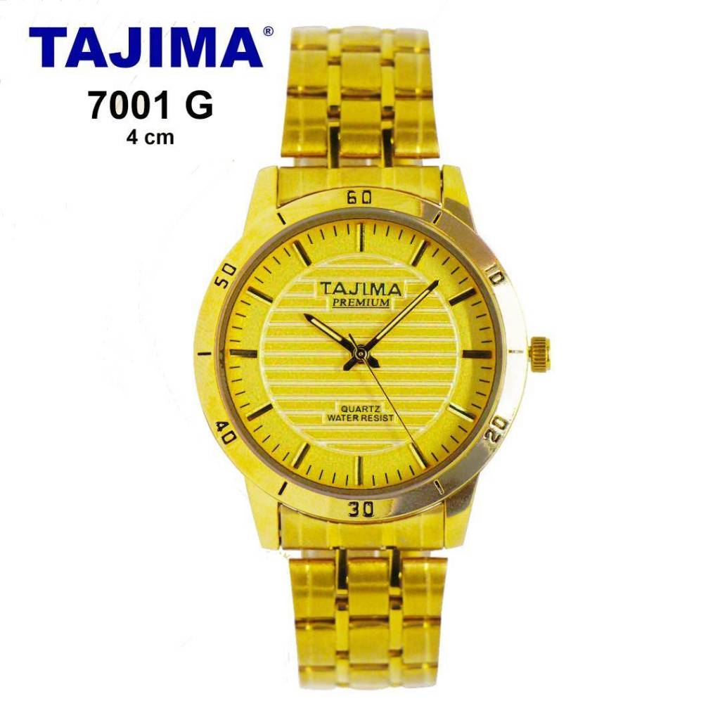Jam Tangan Analog Pria Tajima Premium 7001 Original Stainless Steel Gold Edition Anti Air 30 Meter  