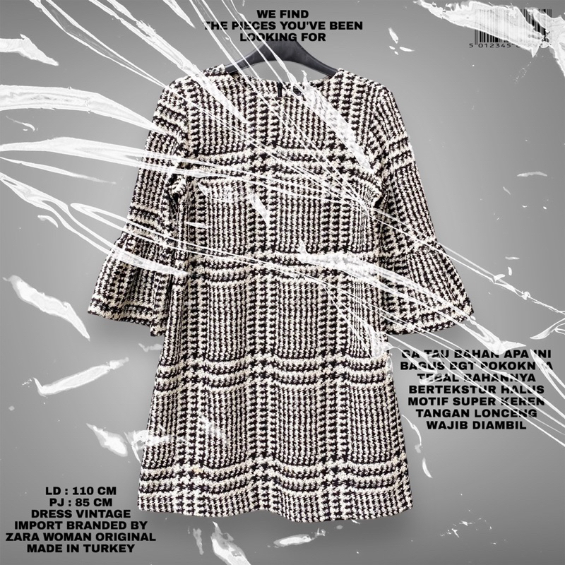 ZARA WOMEN ORIGINAL/ZARA DRESS/DRESS IMPORT/PREMIUM DRESS/MIDI MINI DRESS/HS DRESS/DRESS ABSTRAK IMP