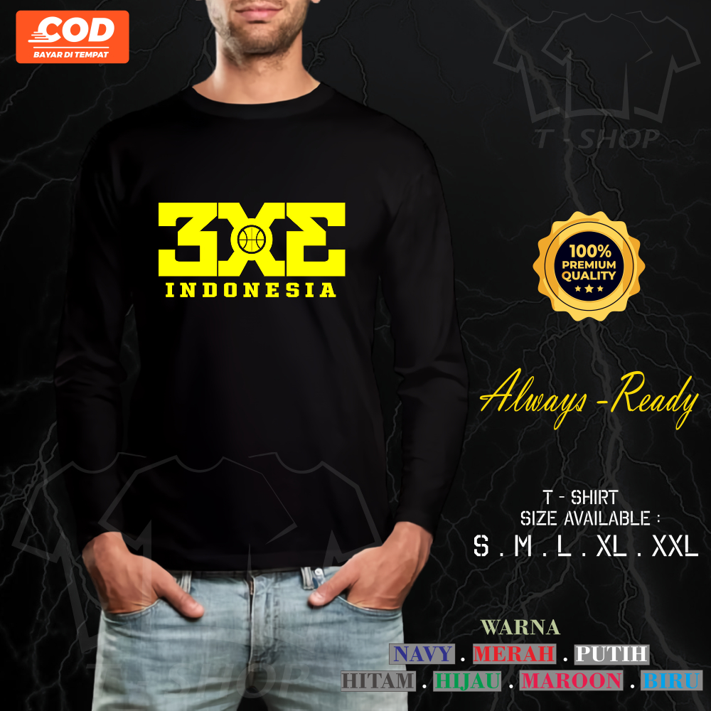 Kaos Baju Tshirt Basket 3x3 INDONESIA IBL DBL Kaos Sport LENGAN PANJANG