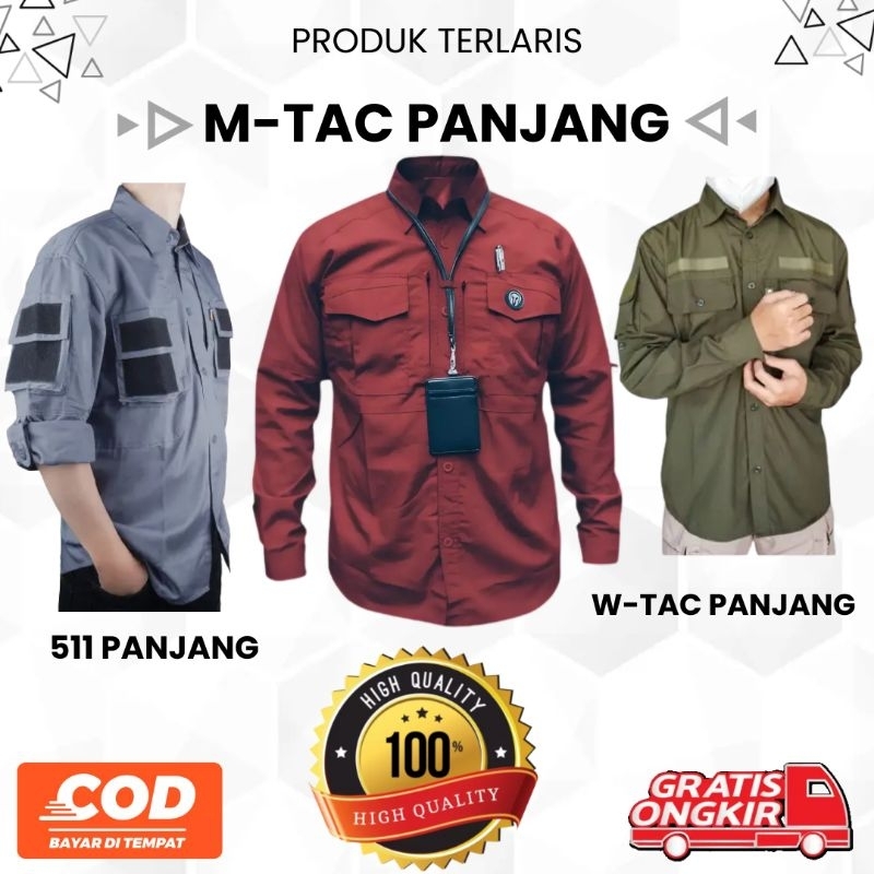 Kemeja Tactical 511 Outdoor Lapangan PDL PDH M-TAC W-TAC Premium Lengan Panjang Pria Costum Bordir L