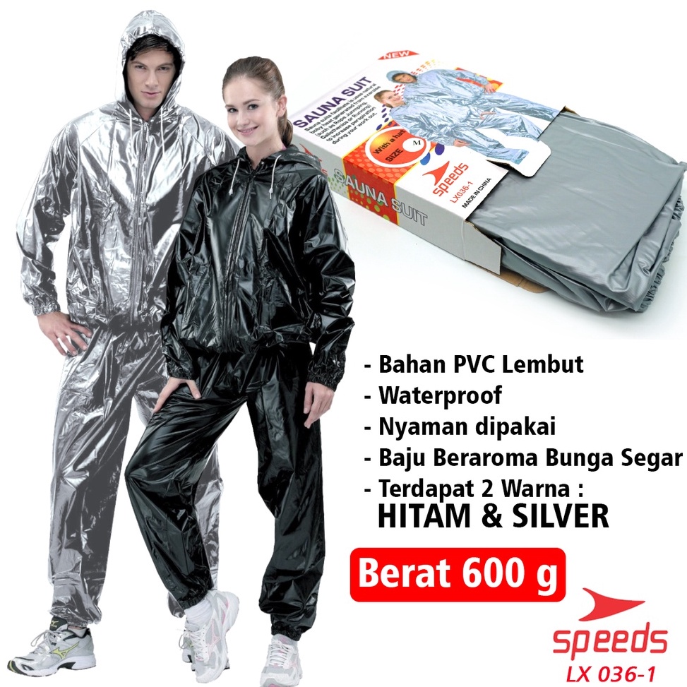 SPEEDS Baju Jaket Sauna Suit Original siken Elastis Waterproof Olahraga Detox Pelangsing Keringat 36