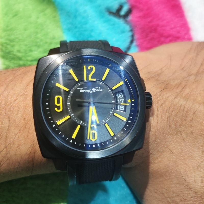 Jam Tangan Langka Pria Thomas Sabo Water Resistant 10 ATM Rubber Strap Stainless Steel Asli Original