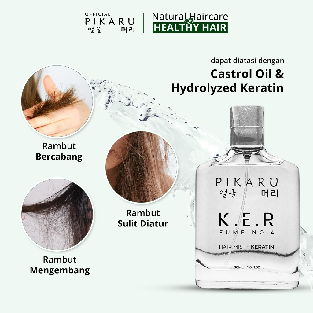 Pikaru Keratin Perfume Hair mist  Parfum Rambut Spray - Kerfume No. 4 Milky Fruit - Vitamin Rambut / untuk melembutkan rambut kering dan bercabang / wangi Perfume