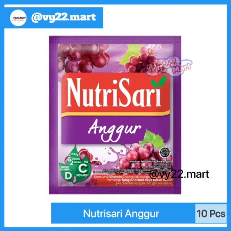 

NutriSari Anggur Minuman Sachet isi 10 Sachet per Renteng