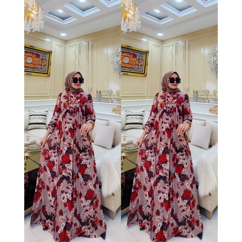 NEW MOTIF SYAFEERA SET ORIGINAL GAMIS INCLUDE JILBAB SEGI4 DRESS HIJAB SEGIEMPAT ORI BUSANA MUSLIM C
