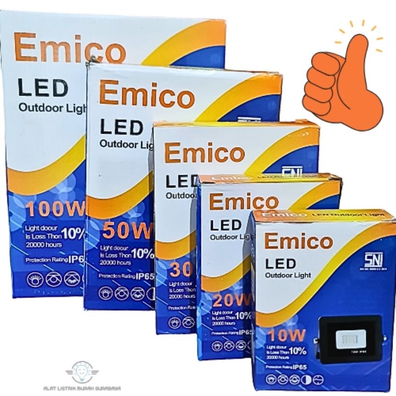 Cup Sorot Emico/Kap Sorot Emico/Lampu Kap Sorot LED Sinar Putih/Kuning Emico