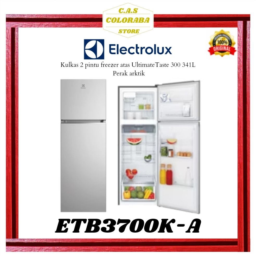 KULKAS ELECTROLUX ETB3700K-A KULKAS 2 PINTU 341L INVERTER ETB3700KA ETB3700 ETB 3700 A K
