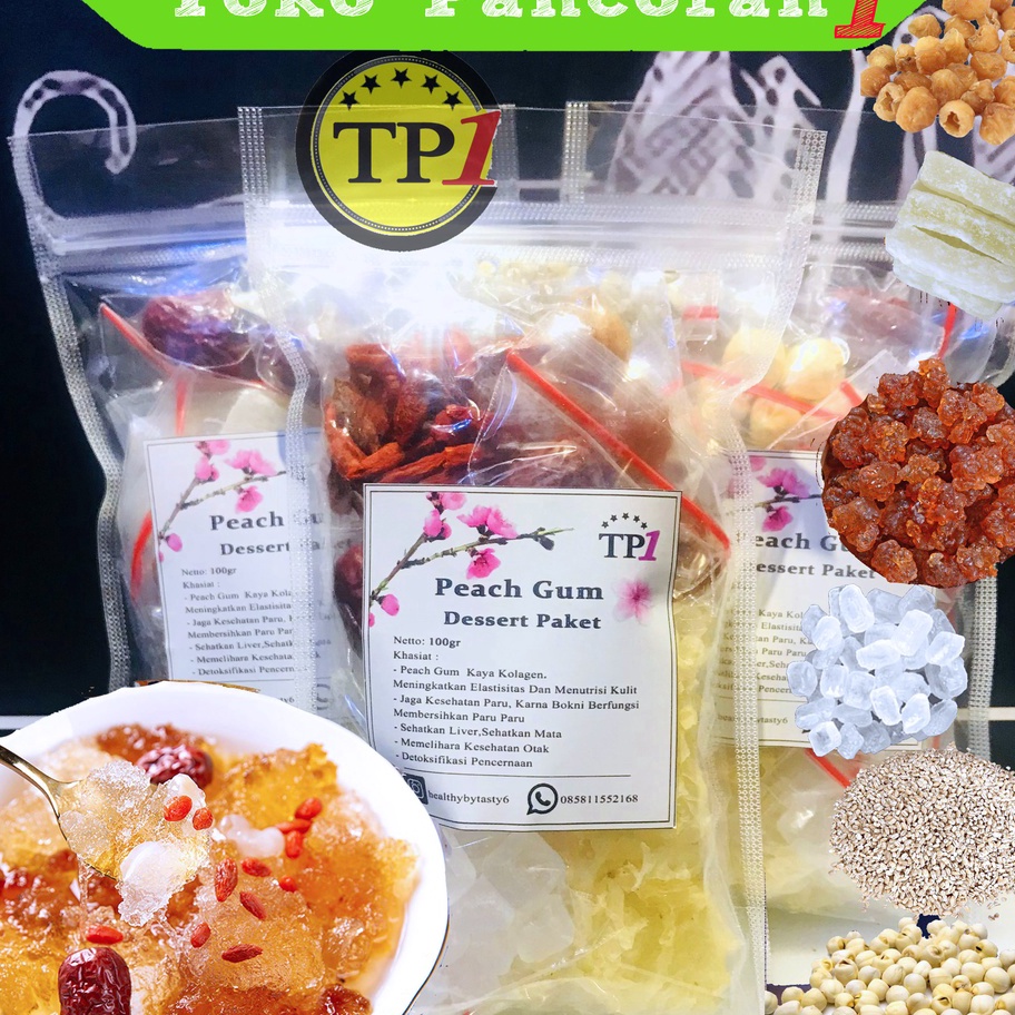 

Peach Gum Paket PEACHGUM Dessert Premium Super Lengkap Tao Jiao Minuman Collagen HALAL 1gr