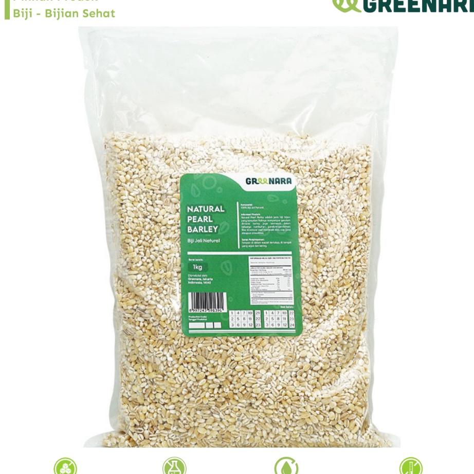 

MEGA SALE Greenara Biji Jali Jali 1kg Natural Pearl Barley