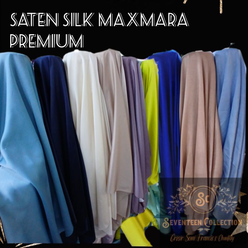 Kain Satin Polos Maxmara, Saten murah  Per 50cm,furing kebaya, bahan gamis, background,dll.