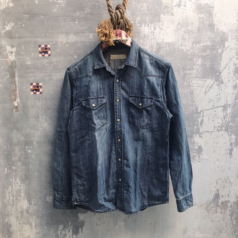 kemeja jeans giordano