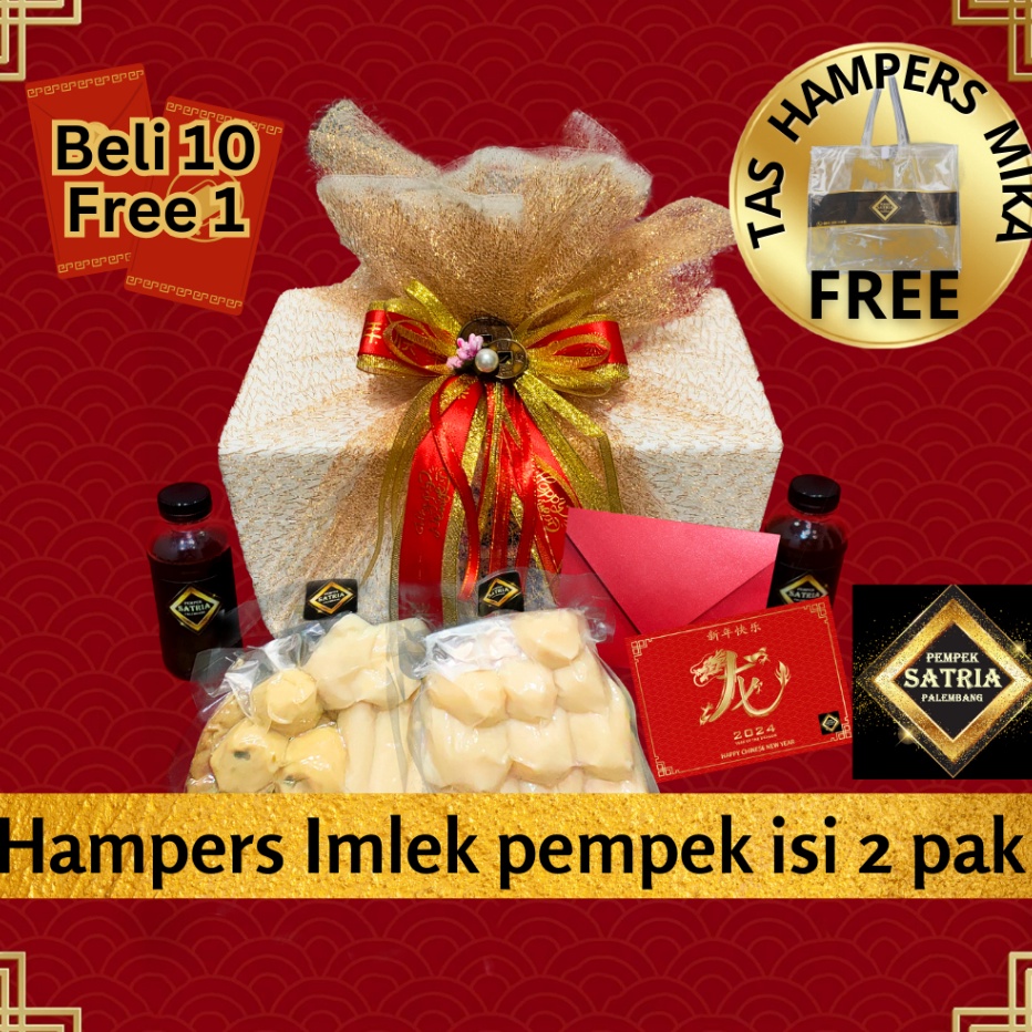 

COD Hampers Imlek Sincia Chinese New Year parcel parsel hadiah bingkisan gift kado Makanan mpek empek Pempek SATRIA beku frozen isi 2 pack