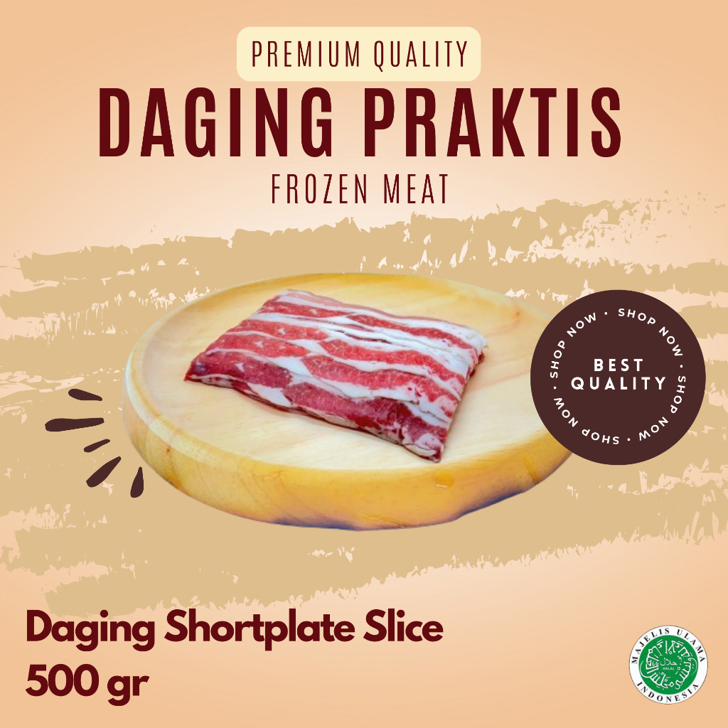 Daging Sapi Impor Shortplate Slice 500 gr