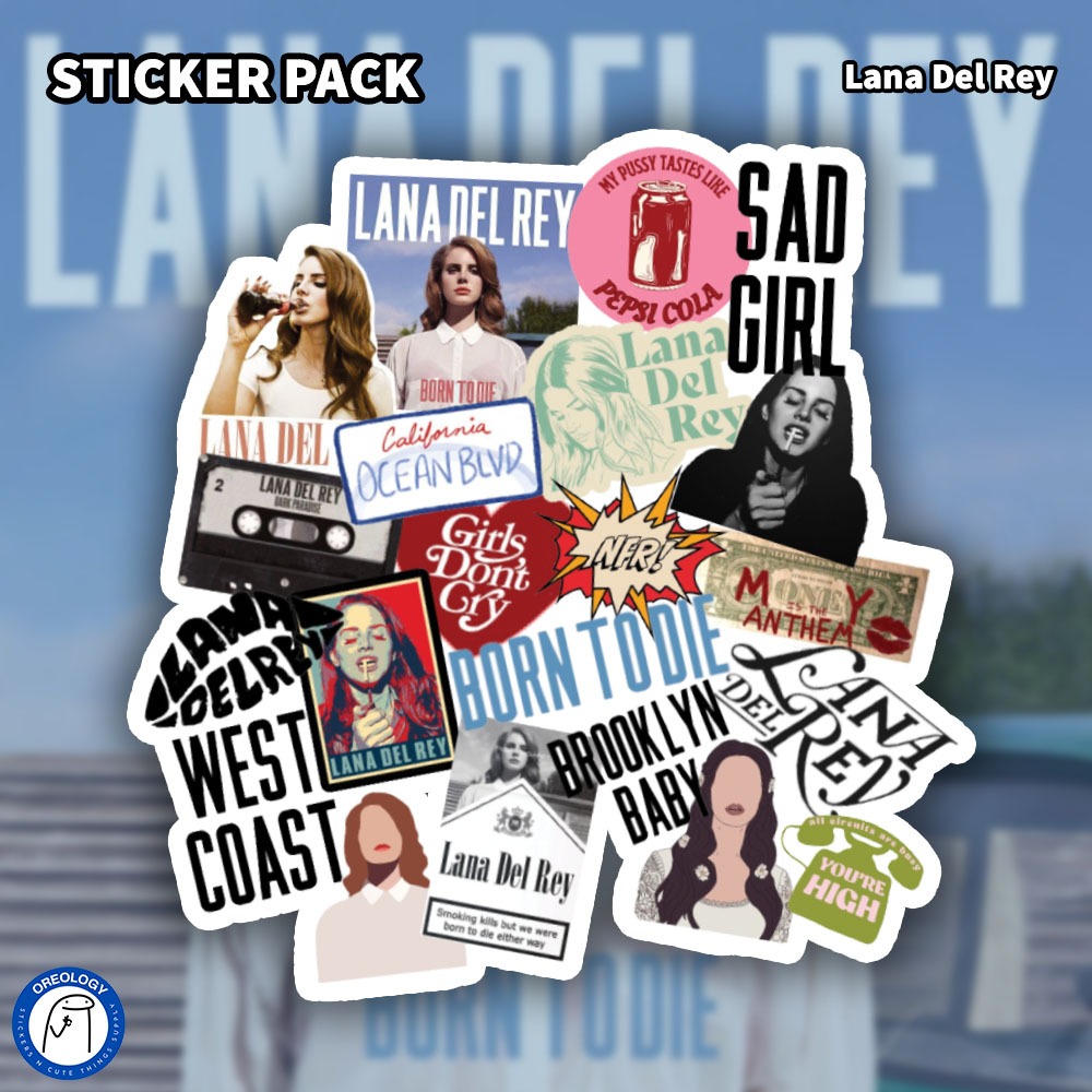 

Stickers Pack Lana Del Rey isi 15-25pcs vinyl glossy stikermusik/stikeraesthetic/stikertumblr/stikerlaptop/stikermurah