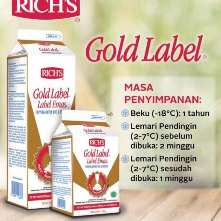 

SUPER DISKON Richs Gold Label Rich Gold Label Whipping Cream 5gram Whipping Cream RG GosendGrab Only