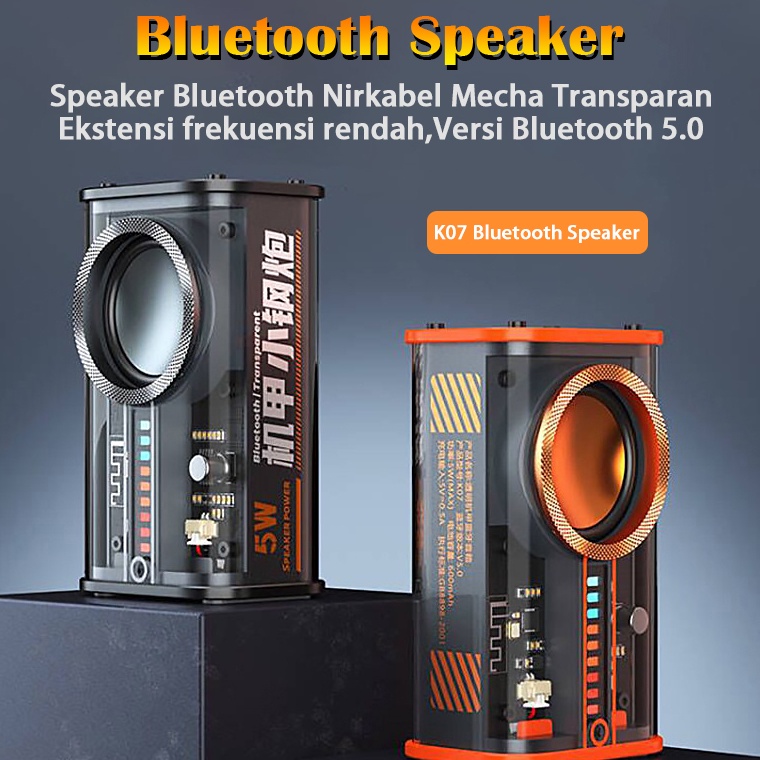 Stok Banyak Speaker Bluetooth Soundbar K7 5 RGB LED Light 36 Stereo Surround Wireless Bluetooth Spea
