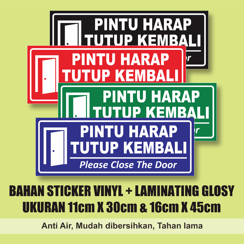 

STIKER PINTU HARAP TUTUP KEMBALI + LAMINASI GLOSSY